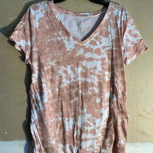 Isabel Maternity Coral tie-die t-shirt Sz XL
